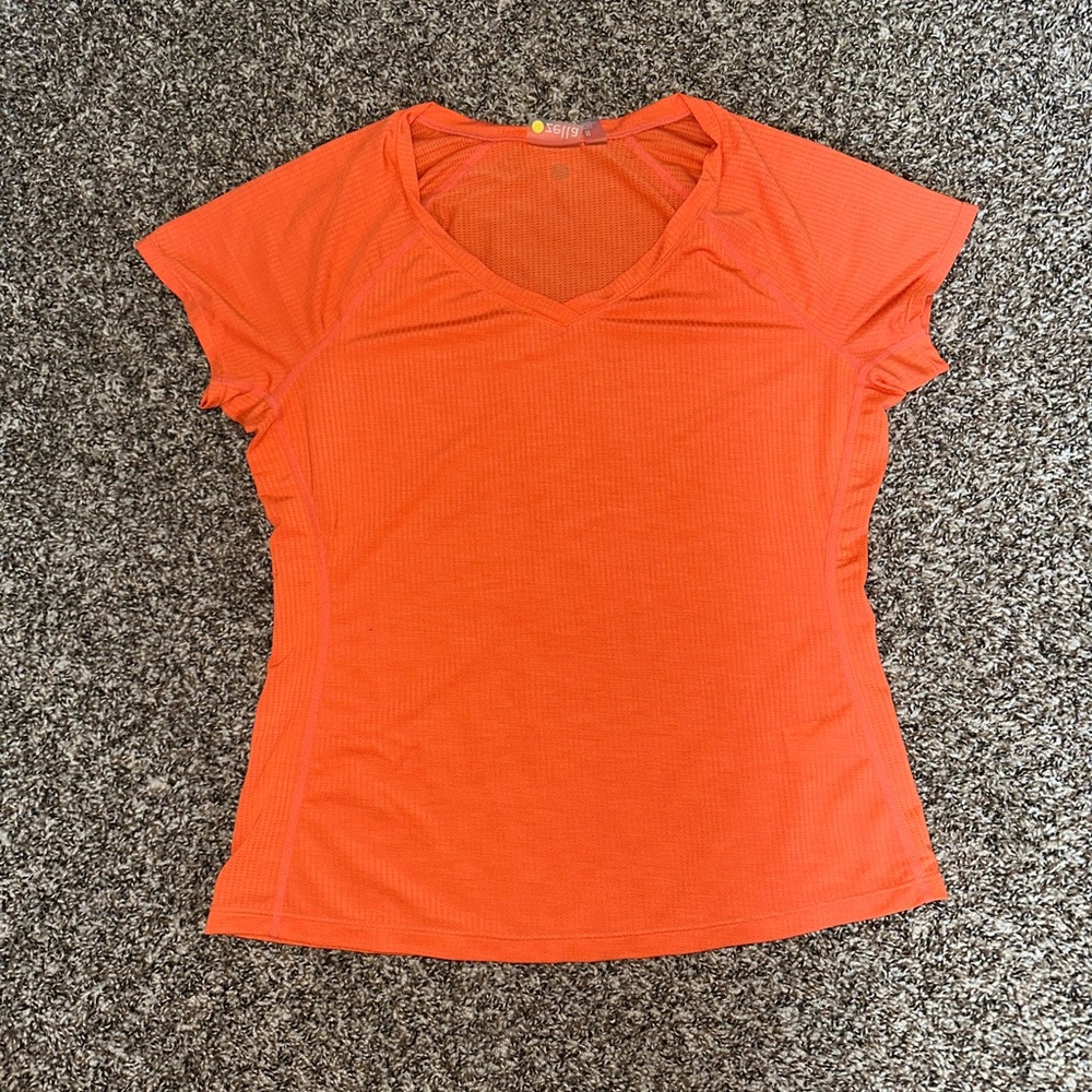 Women's Orange V-Neck Top
